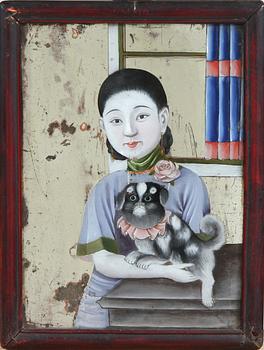 SPEGELMÅLNINGAR, ett par, Kina, 1800/1900-tal.