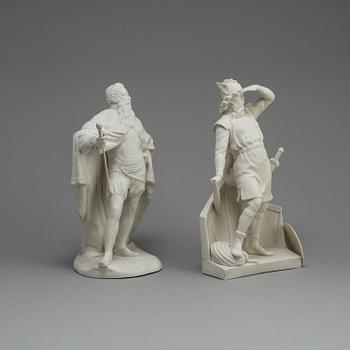 TWO PARIAN FIGURES, Rörstrand and Gustafsberg, ca 1900.