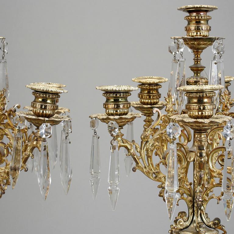 KANDELABRAR ETT PAR, Nyrenässans, 1800-talets slut.