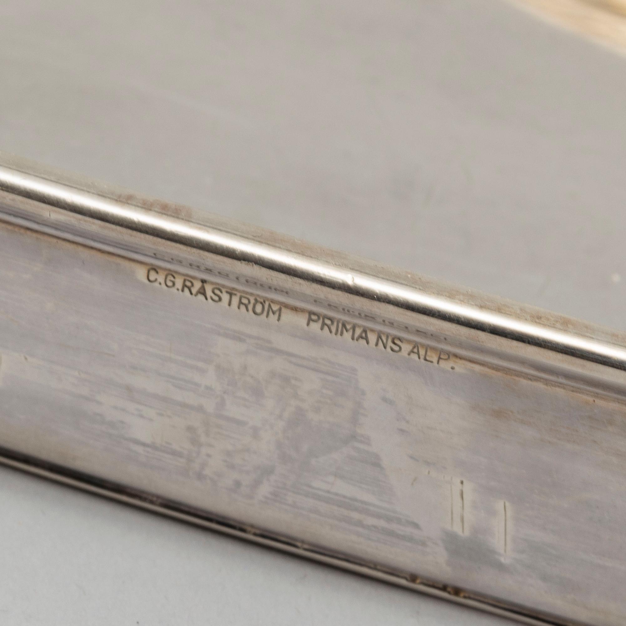CG RÅSTRÖM, a silver plated bowl and a dish.