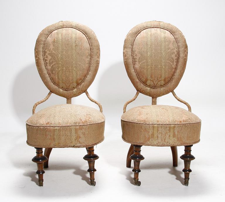 STOLAR, ett par, nyrenässans, 1800-talets slut.