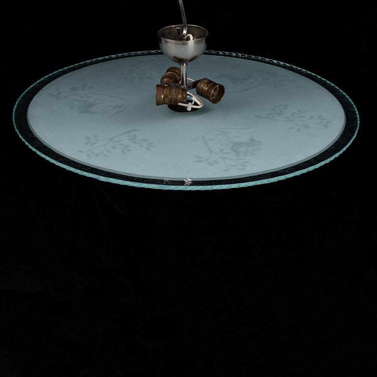 A 1940's Swedish Modern ceiling lamp.