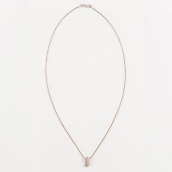 Pendant with chain, 18K white gold set with brilliant-cut diamonds.