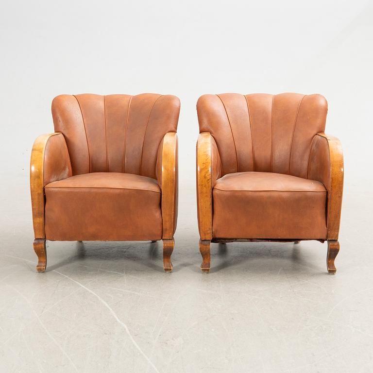 Armchairs, a pair, Swedish modern, 1930s/40s.