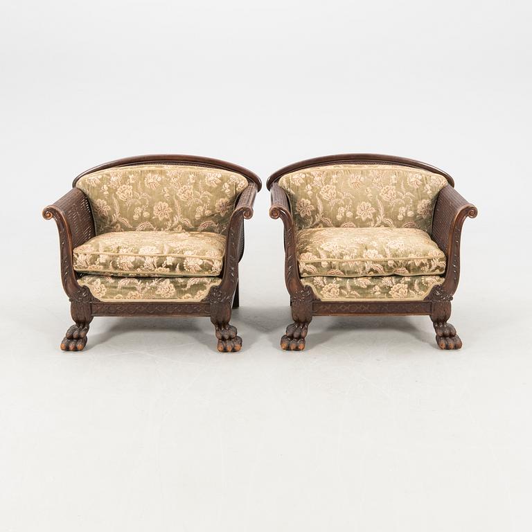 Armchairs, a pair in Chippendale style, 1930s/40s.