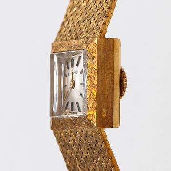 Jaeger-leCoultre, wristwatch, 14 x 14 mm, 18K gold, manual.