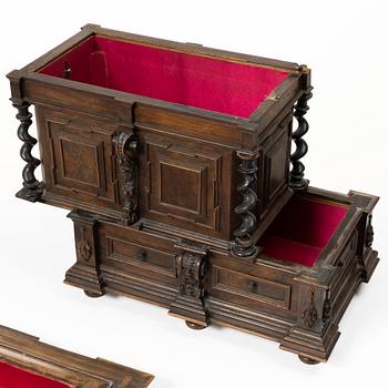 A Baroque style miniature cabinet, 19th century.
