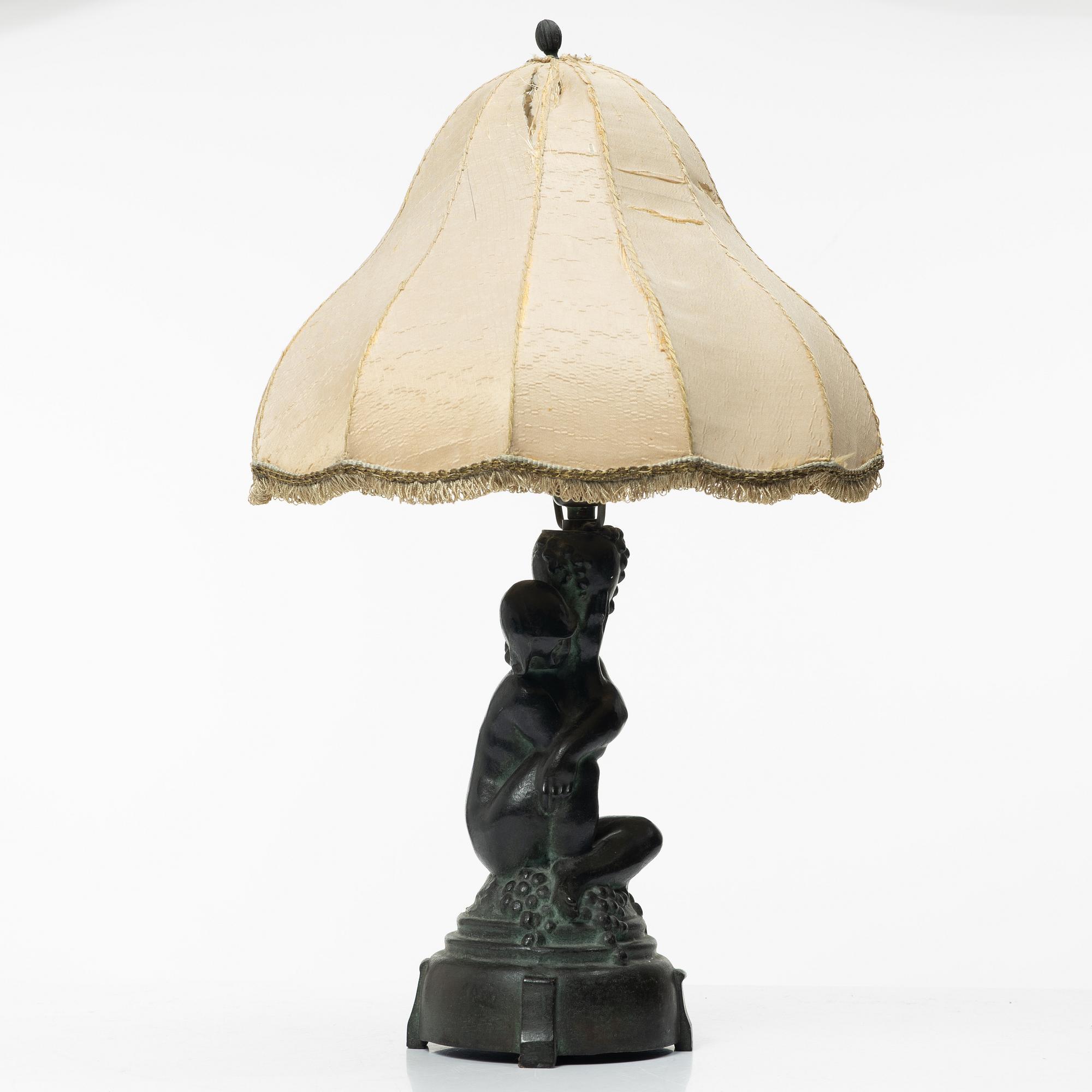 Axel Gute, Table lamp, Herrman Bergman, early 20th century.