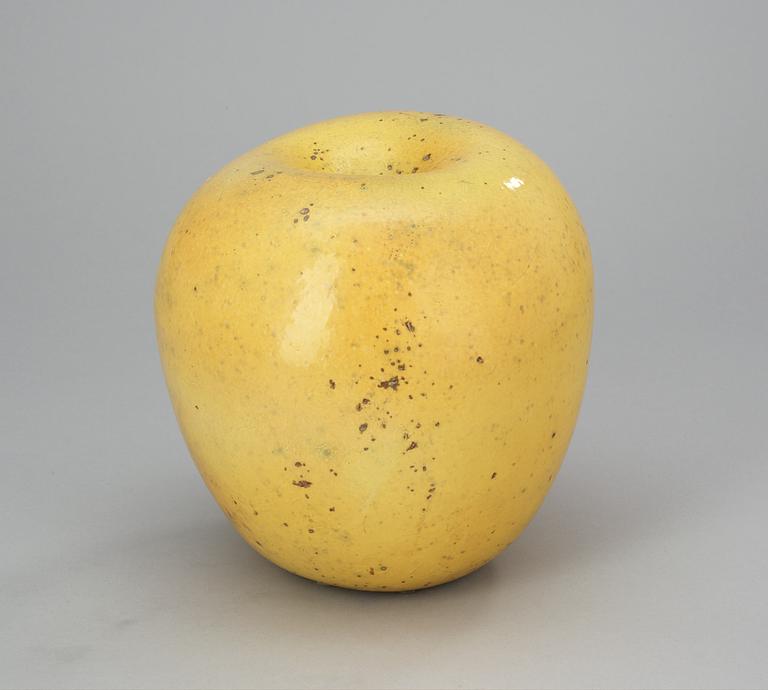 A Hans Hedberg faience apple, Biot, France.