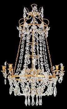 494. A Gustavian-style 19th/20th Century six-light chandelier.