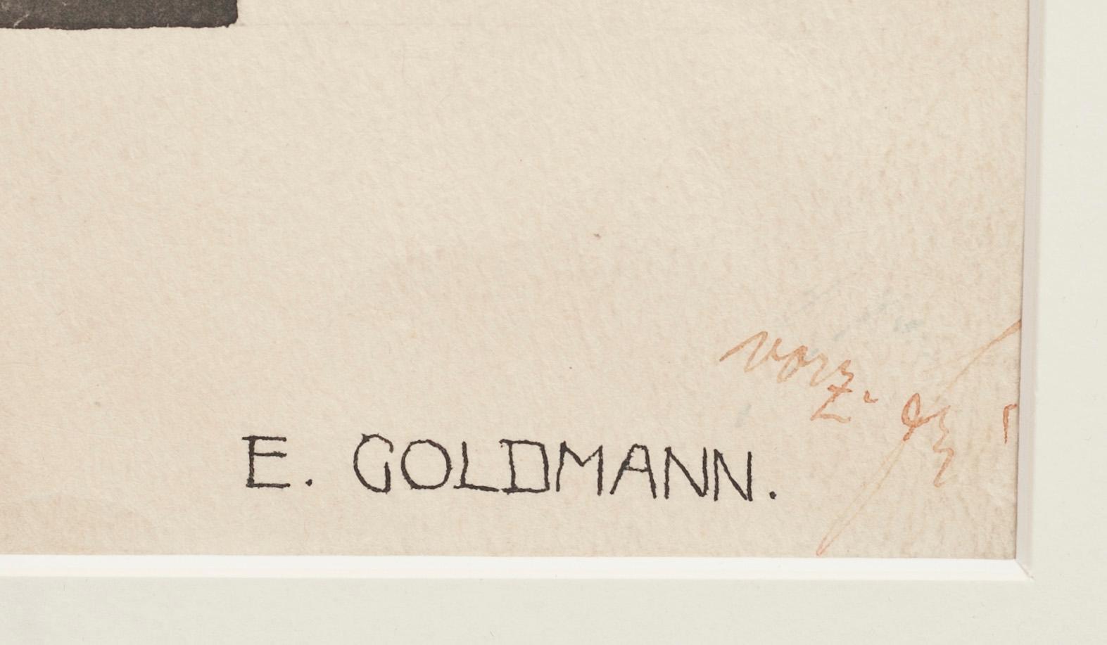 E GOLDMANN, akvarell, daterad 1913.