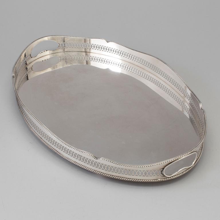 A silver plated tray, second half of the 20th Century.