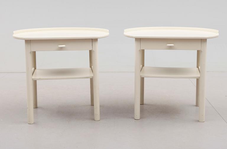 SÄNGBORD, 1 par, S. Engström & G. Myrstrand, Bodafors, 1900-talets andra hälft.