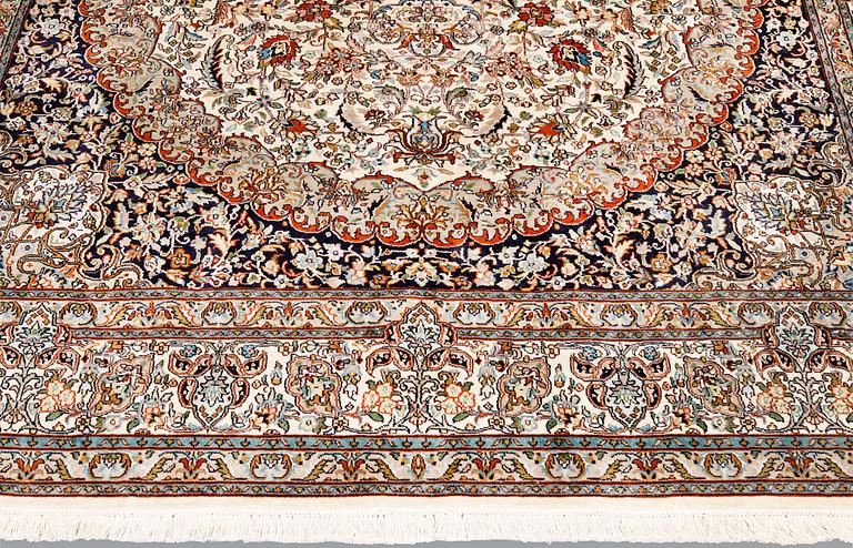 A silk carpet, Kashmir, c. 300 x 200 cm.