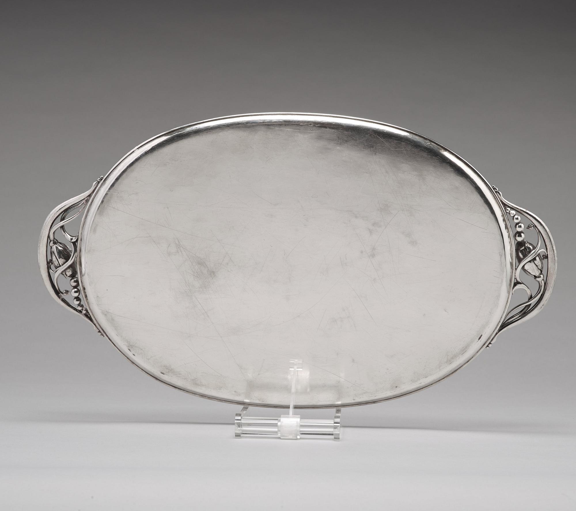 Georg Jensen, a sterling silver "Blossom" tray, Copenhagen 1920-30's, design nr 2E.