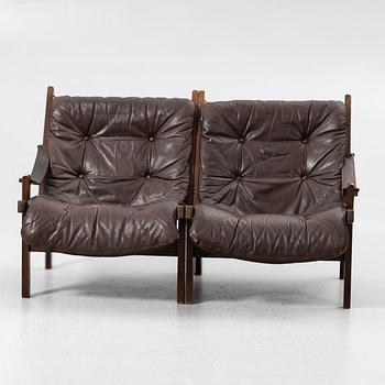 Torbjørn Afdal, Sofa, two-part, "Hunter" model, Stranda Industri A/S for Bruksbo, Norway, 1960s/70s.