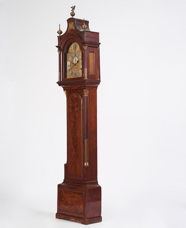 A mahogany longcase clock by John Hodges (active circa 1729-38).