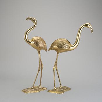 FIGURINER / INREDNINGSSKULPTURER, mässing, ett par, 1900-tal.