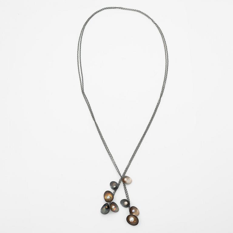 Ingrid Bärndal, collier, silver och odlade pärlor.