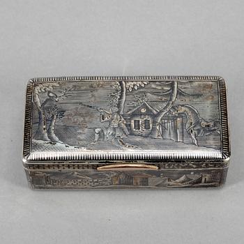 DOSA, silver, Ryssland, märkt H.A daterad 1834. 97 gram.