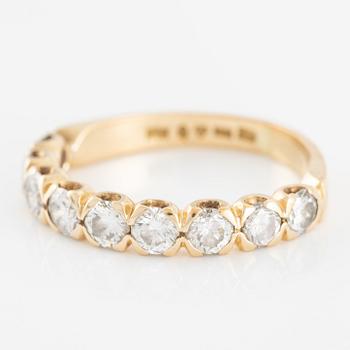 Alliance ring, half alliance, 18K gold with diamonds.