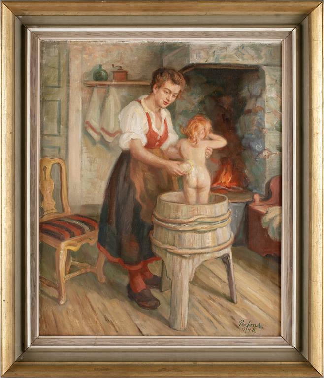 PERJONS, PER-HILDING, olja på duk. Sign. o dat. 1948.
