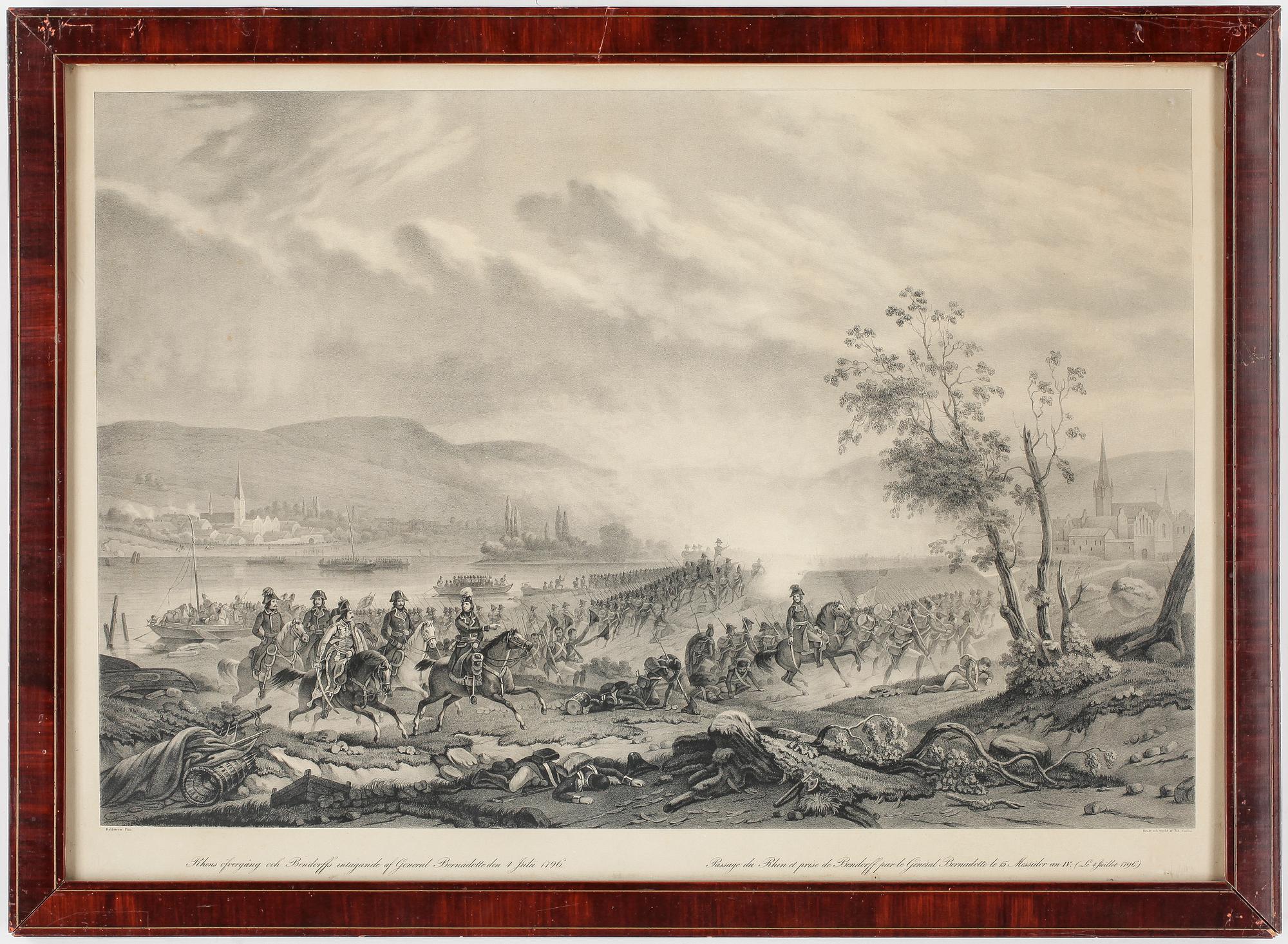 LITOGRAFIER, 2 st, efter Carl Andreas Dahlström och Alexander Clemens Wetterling, omkring 1800-talets mitt.