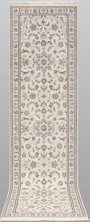 A Nain runner, part silk, so called 9LAA, c. 315 x 81 cm.