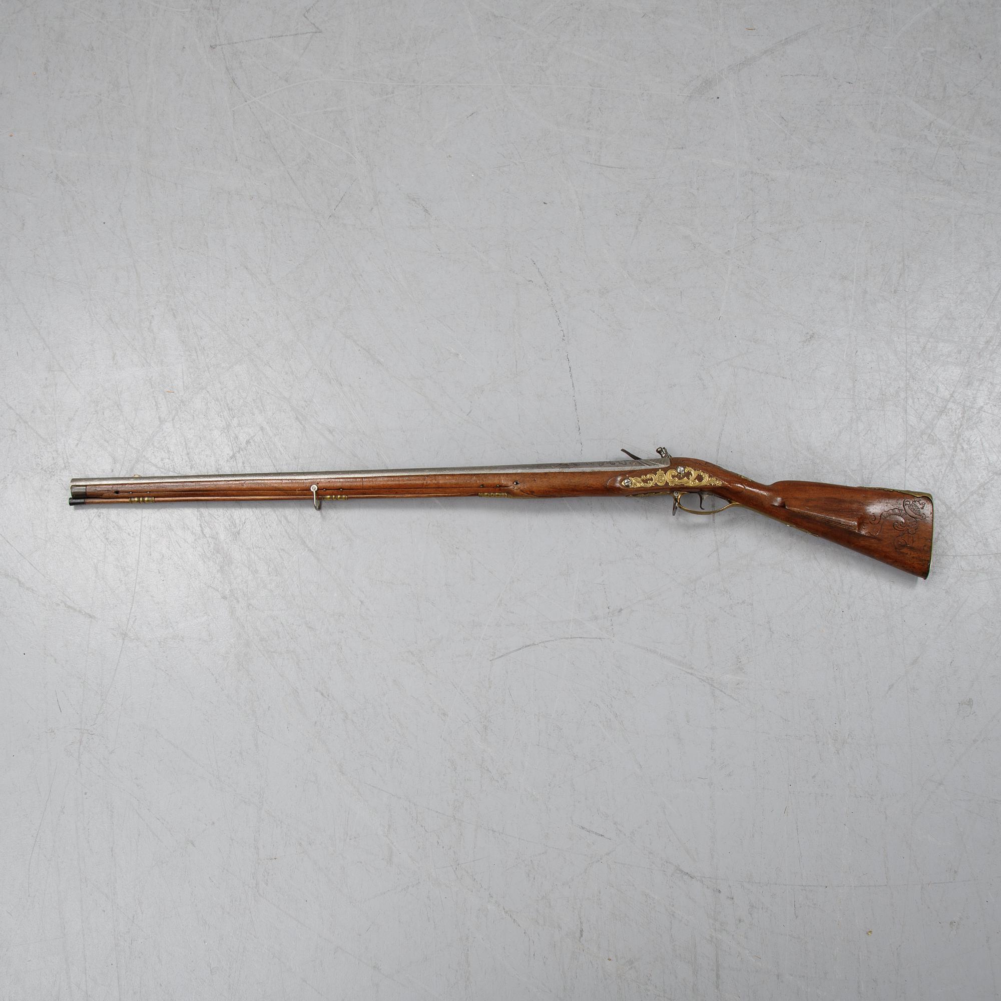 A German re-converted flintlock gun, first half of the 18th Century.