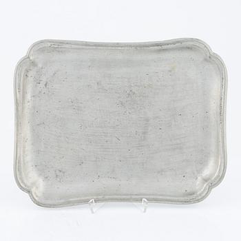 Two pewter trays, 18th Century.