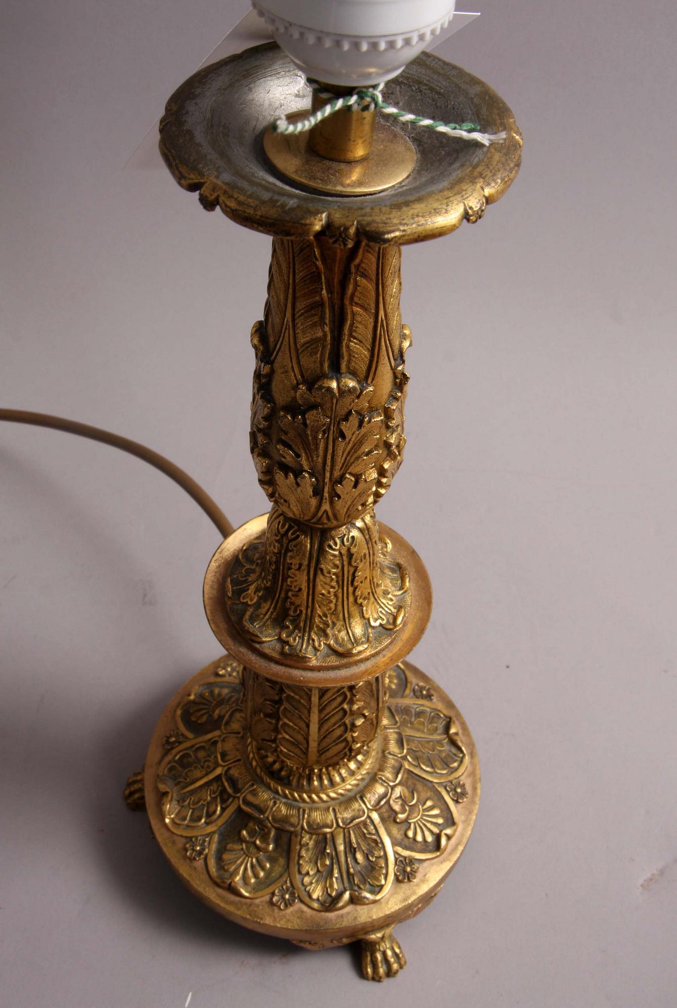 BORDSLAMPA, metall, empirestil, 1900-talets mitt.