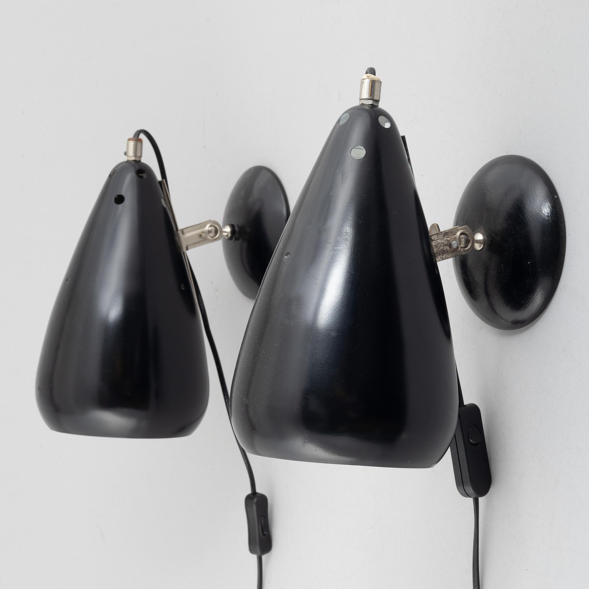 A pair of model 141115-1 'Turbine' lamps, Asea.