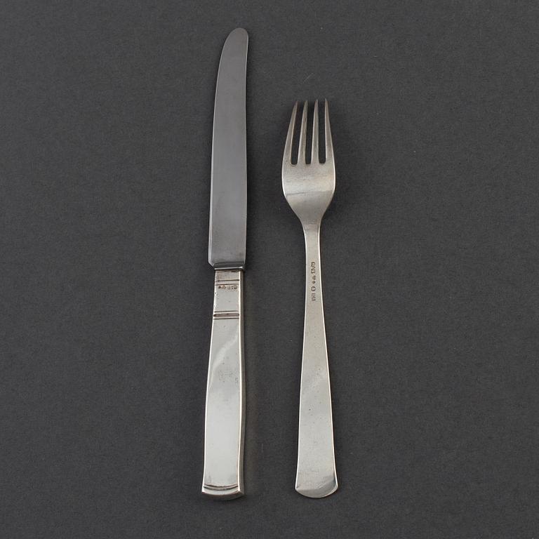 JACOB ÄNGMAN, 24 psc silver cutlery 'Rosenholm', GAB Stockholm.