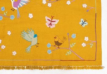 A hand-embroidered kilim rug, c. 200 x 150 cm.