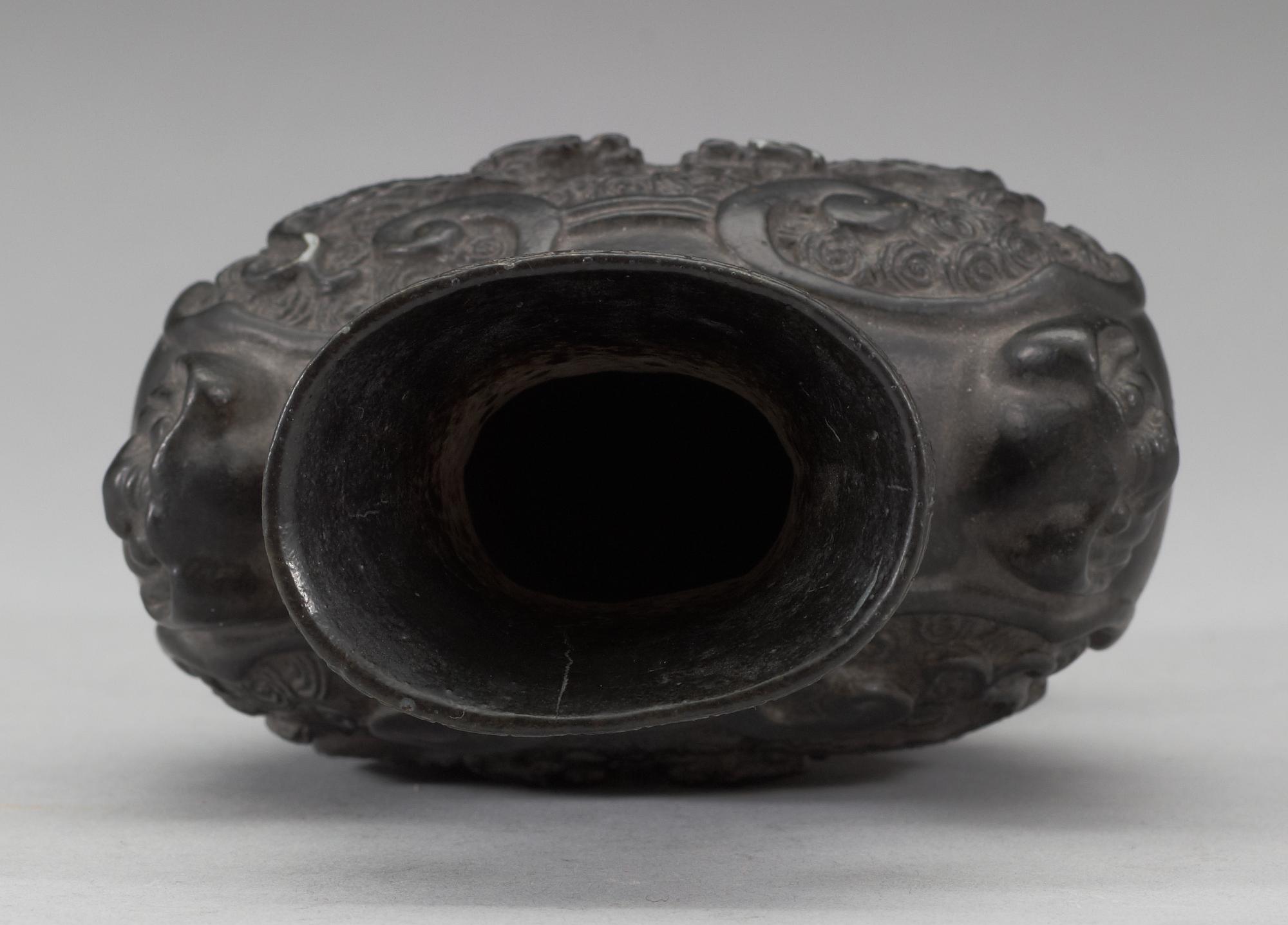 A bronze imitating bisquit vase, Qing dynasty.