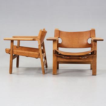 Børge Mogensen, fåtöljer, ett par, "Spanska Stolen", Fredericia, Danmark.