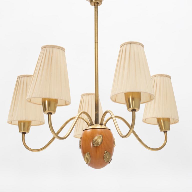 Hans Bergström, a model '10/5' ceiling lamp, Ateljé Lyktan, Sweden, 1940's-50's.