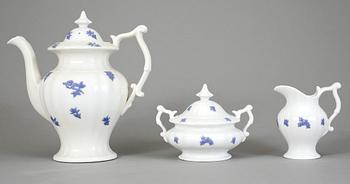 TESERVIS, 15 delar, porslin, "Blå blom" Old Gustavsberg, 1800-tals slut.