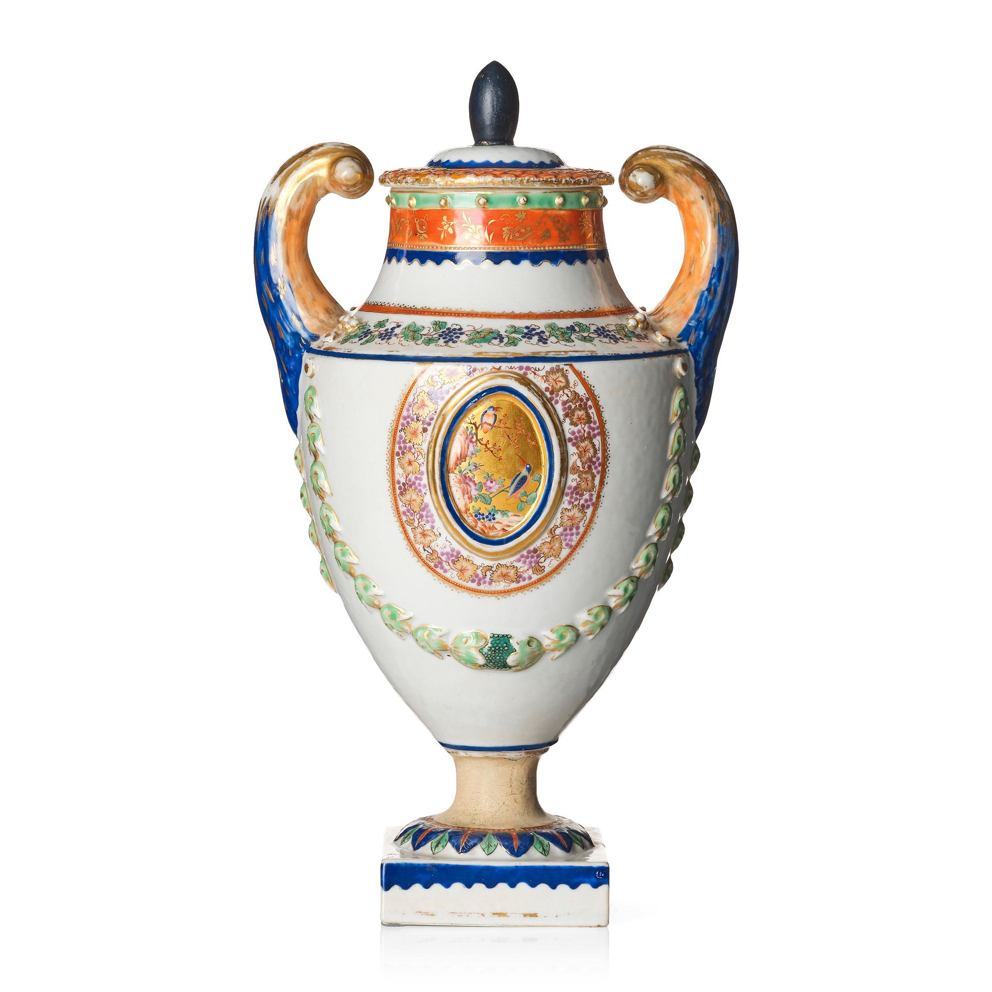A famille rose 'Chinese Export' jar with cover, Qing dynasty, Qianlong (1736-95).