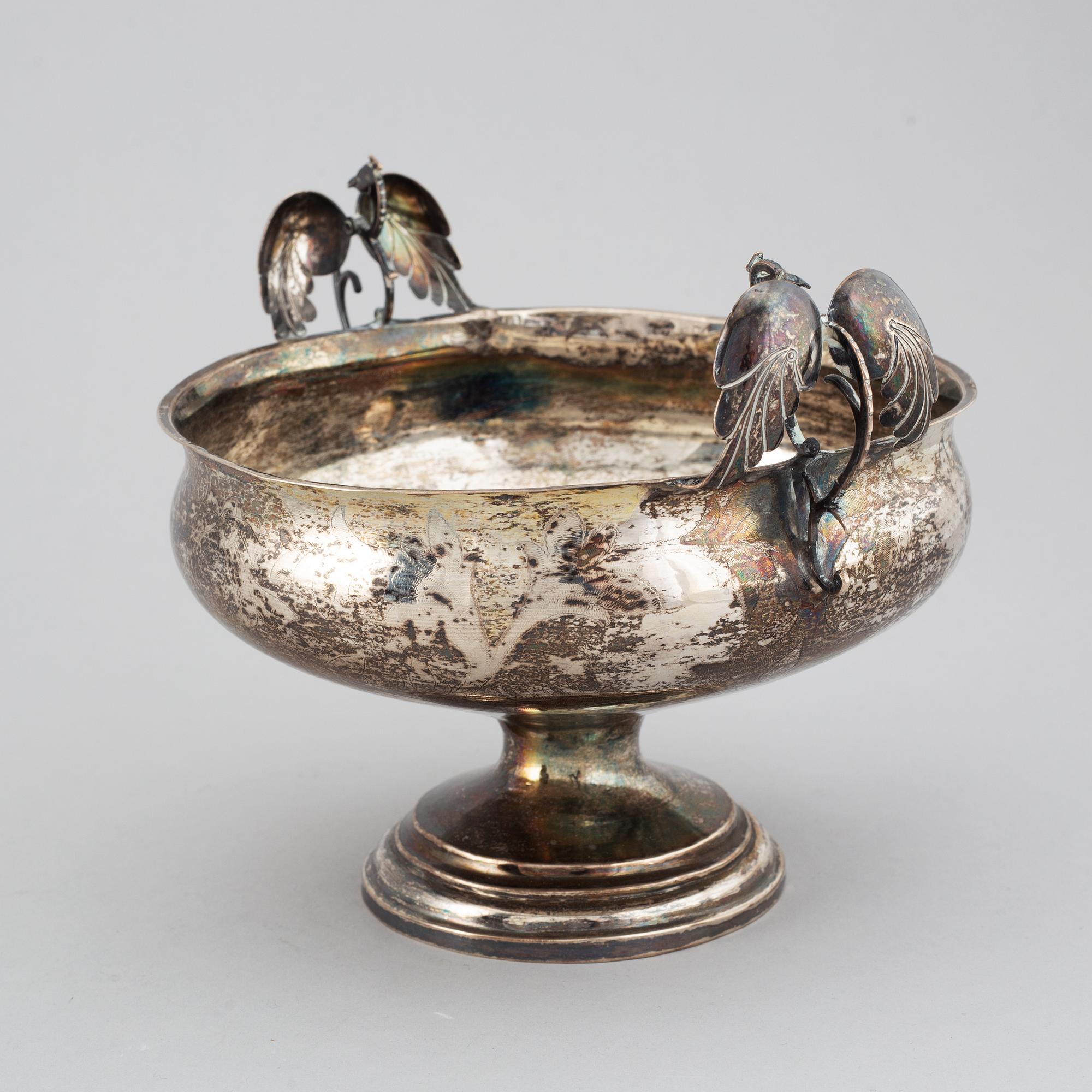 Lars Löfgren, Brännsvinsskål, silver, Hudiksvall (1797-1853).