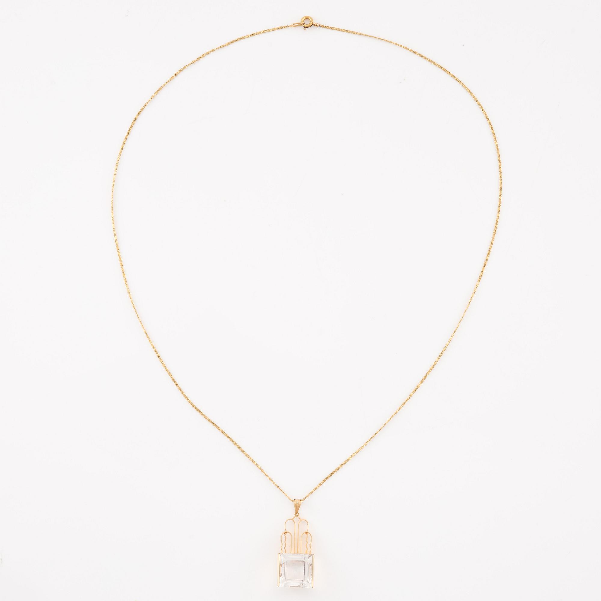 Ateljé Stigbert, Engelbert, collier 18K guld med bergkristall.