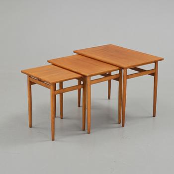 SATSBORD, 3 delar, teak, 1950-/60-tal.