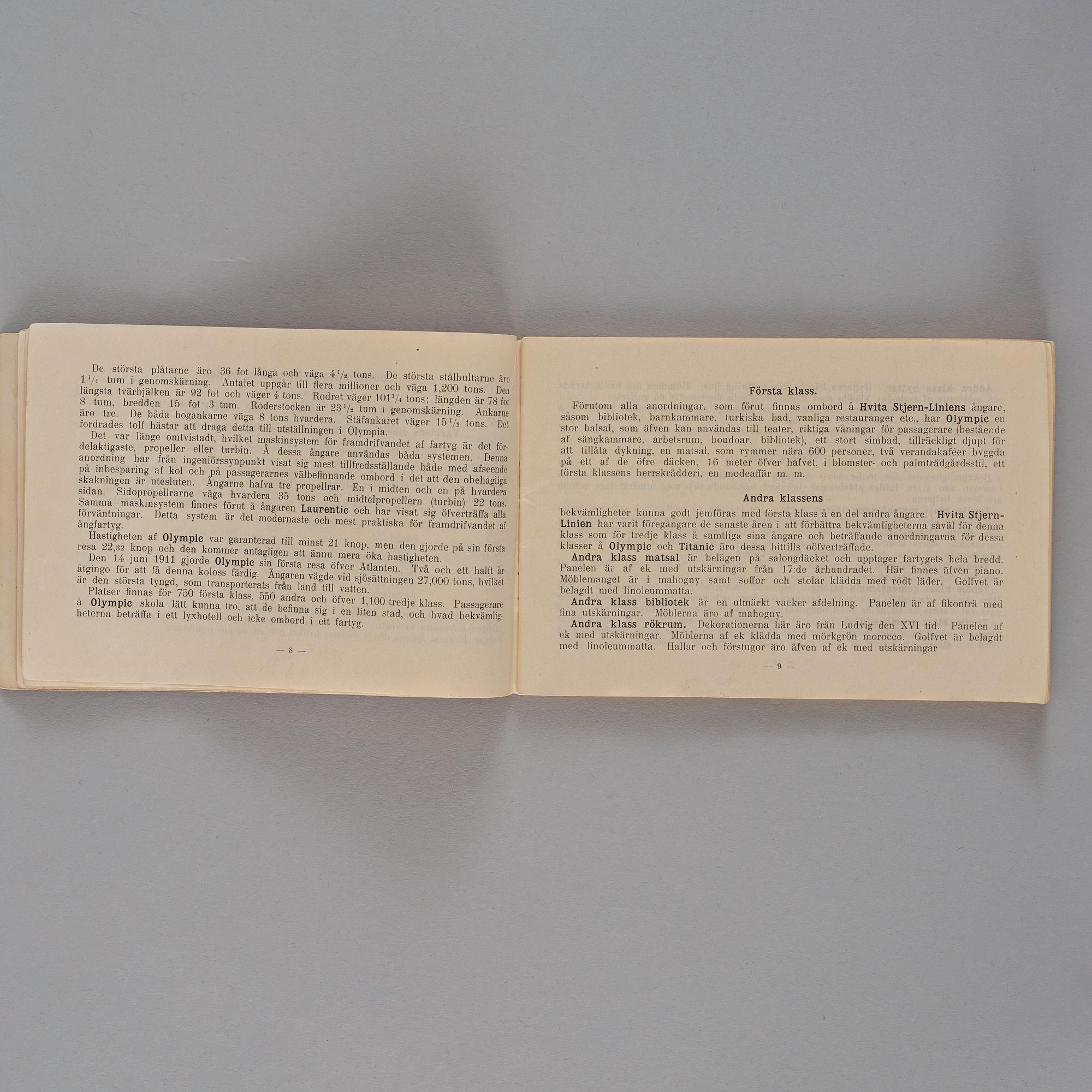 A White Star Line Agent's Brochure, OLYMPIC & TITANIC.