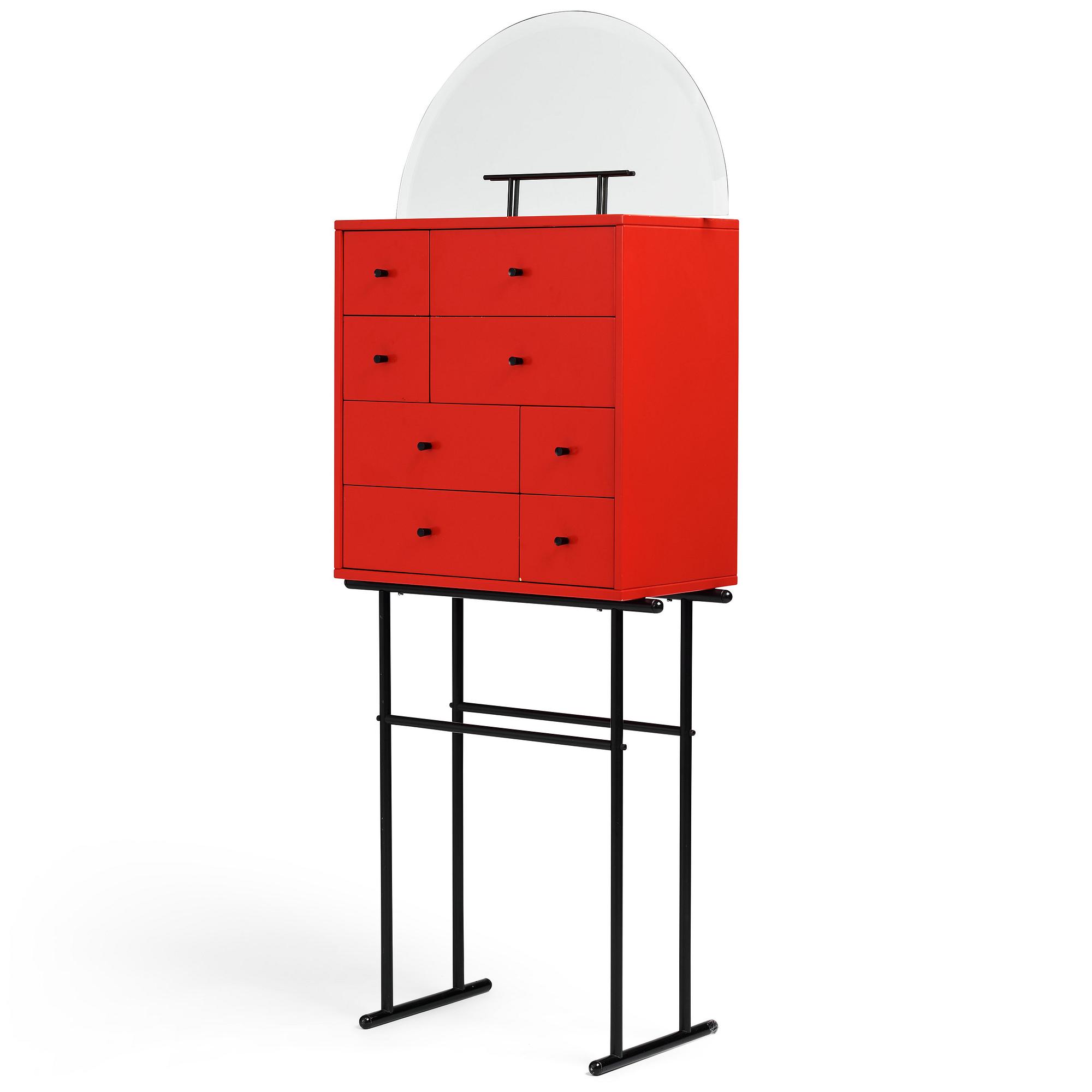 Kersti Sandin & Lars Bülow, a "Hommage Josef Frank" cabinet on stand, ed. 25/120, Karl Andersson & Söner, Sweden 1985.