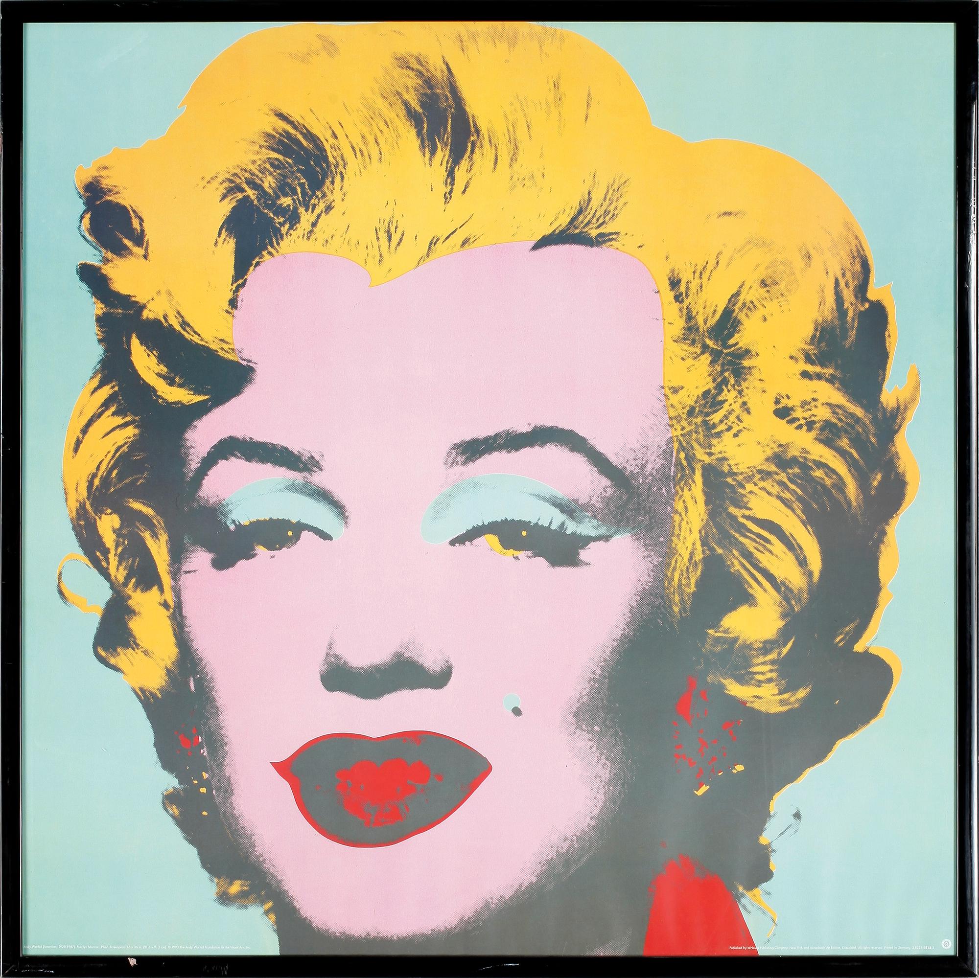 ANDY WARHOL, efter, screentryck / utställningsaffisch, "Marilyn Monroe". Utgiven av Andy Warhol Foundation, 1993.