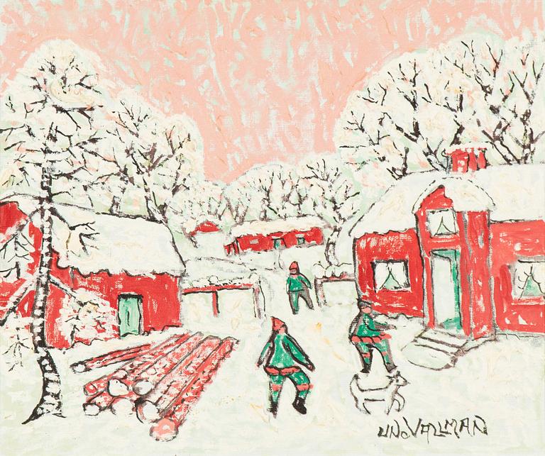 Uno Vallman, Winter in the village.