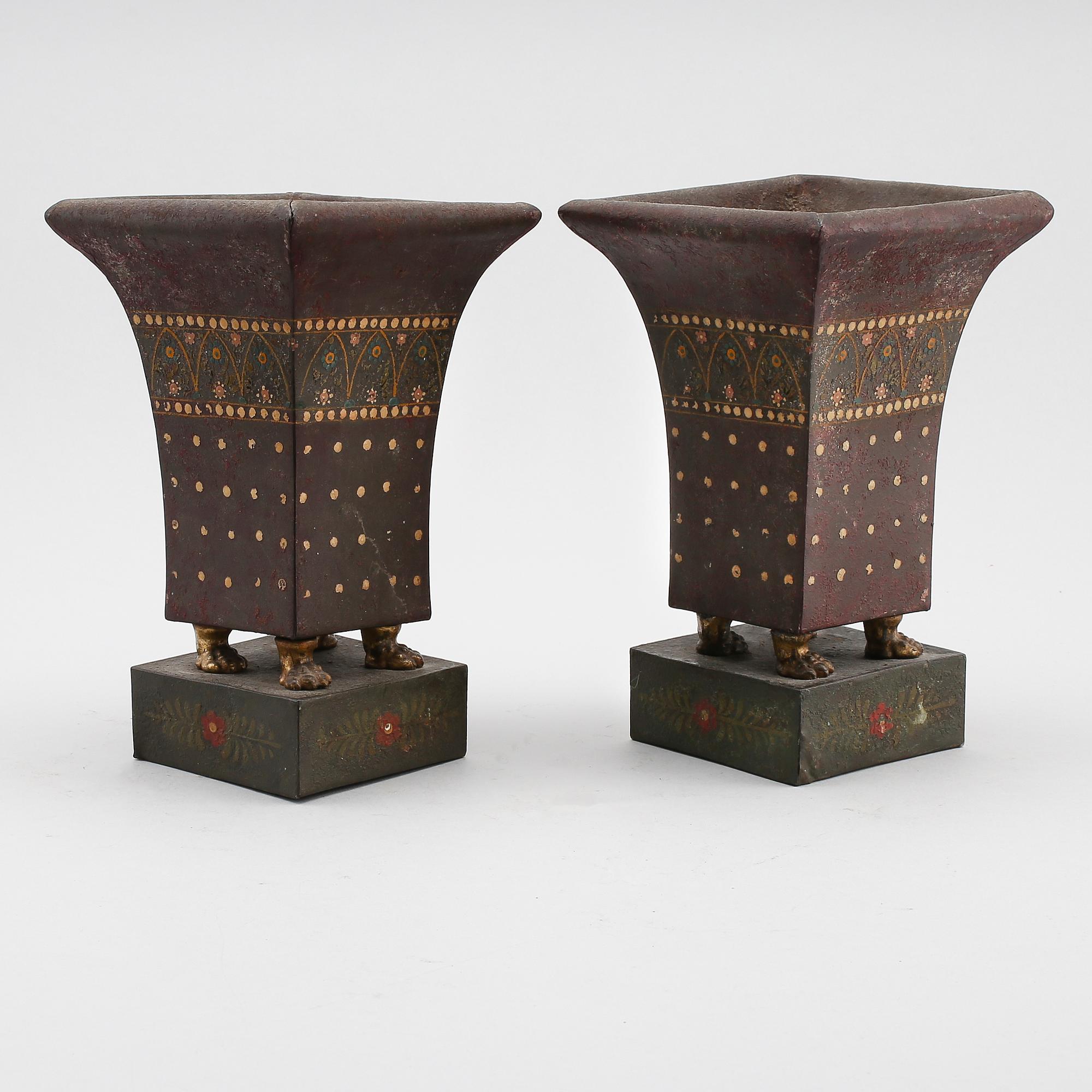 VASER, 1 par, plåt, 1800-tal.