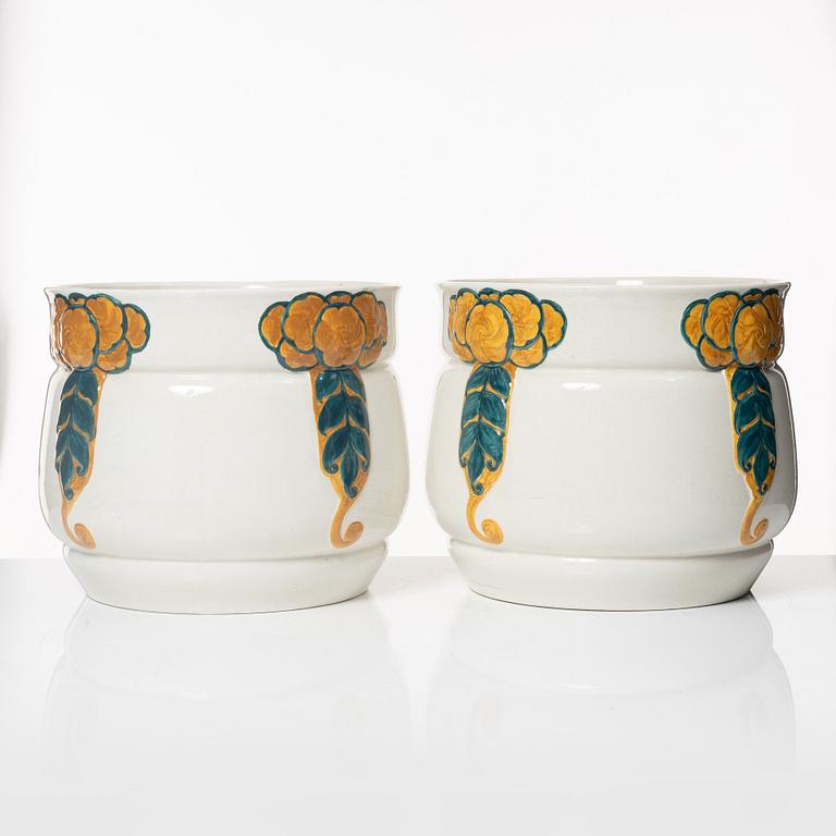 Alf Wallander, ytterfoder, ett par, flintgods, jugend, Rörstrand, 1900-talets början.