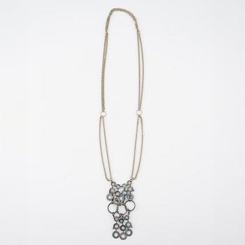Siv Lagerström, two necklaces white metal.