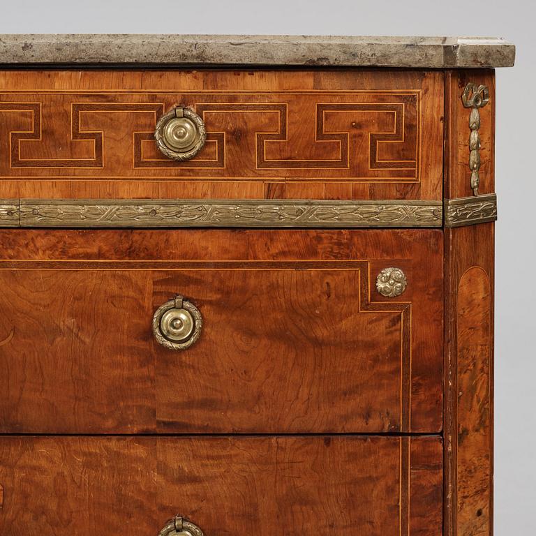 A Gustavian marquetry and gilt brass-mounted commode by J. Neijber (master 1768).